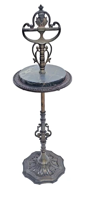 Art Deco Egyptian Revival Motif Drinks Table / Smoking Stand Black Marble 1920s - Image 1 of 4