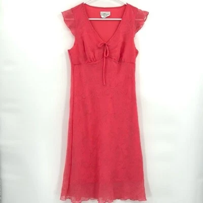 Vintage IZ Byer Y2K Babydoll Flutter Sleeve Dress Sz 9 Pink Fairy Coquette - Image 1 of 4