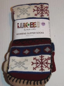 SLIPPER SOCKS - LUK-EES - WOMEN - MULTI - S/M   (5-7)     (RD-6-6) - Picture 1 of 5