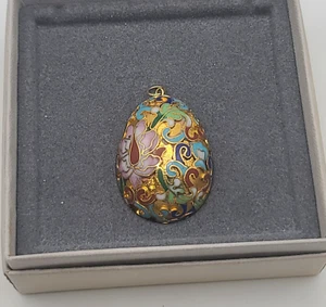 Vintage Cloisonne Egg Pendant Chinese - Picture 1 of 8