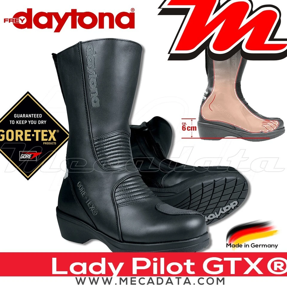 DAYTONA FREY BOTTES MOTO FEMME AVEC TALONS 6 CM GORE-TEX DAYTONA LADY PILOT GTX®