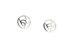 Sterling Silver Round Rennie Mackintosh Rose Stud Earrings Ladies Made in the UK - Picture 1 of 2