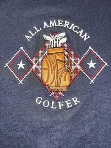 Vintage M&C Sport Golf Sweatshirt Mens Medium Blue Crew Neck Pullover - Picture 1 of 11