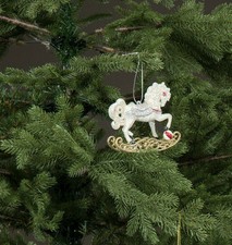 Christbaumschmuck Schaukelpferd 10cm Weihnachten Shabby Vintage