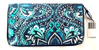 NWT Vera Bradley Personal Travel Organizer Clutch Case in Blue Island Medallion - Image 1 of 4