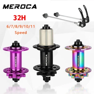 MEROCA Mountain Bike Hubs 32 Holes 6 Bolts MTB Disc Brake Hub Front/Rear/Set - Picture 1 of 13