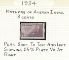 ERREUR 1934 MOTHERS OF AMERICA TIMBRE NEUF AMÉRICAIN AVEC 25 % DÉCALAGE PERF