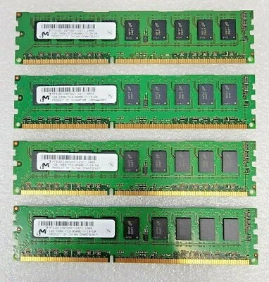 Micron x4 1GB 1Rx8 DDR3 PC3 8500E Memory Ram MT9JSF12872AZ Server - Image 1 of 2
