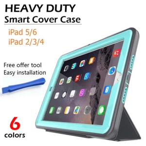 Heavy Duty Shock Proof For Kids Smart Cover Case iPad 2 3 4 5 6 Free Tool HQ - Picture 1 of 17