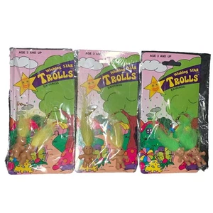Vintage Wishing Star Trolls Earrings Lot Of 3 Brand New SEALED 2 Unpunched - Picture 1 of 4