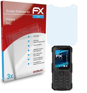 atFoliX 3x Schermbeschermer voor Aspera R40 Screen Protector duidelijk Folie - Afbeelding 1 van 8