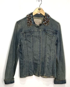 Brighton Jean Jacket Charmed Embellished Blue Size (Read measurements) w/Hanger - Picture 1 of 7