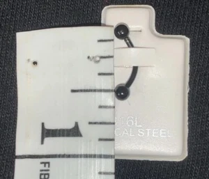 316L Surgical Steel Barbell Navel Belly Ring 1/2 Inch (Black) - Picture 1 of 5