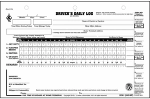 Driver Daily Log 5-Pk. with 7- and 8-Day Recap - Shrinkwrapped Loose-Leaf Format - Picture 1 of 5