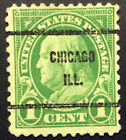 Original US Stamp 1 Cent Ben Franklin green