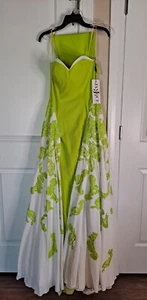Janique by Kourosh W1376 Strapless Floral Panel Dress size 2 Prom Wedding NWT - Picture 1 of 7