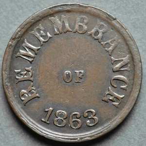 244/381a Ficha Patriótica Guerra Civil R-2 "Recuerdo de 1863" - Imagen 1 de 2