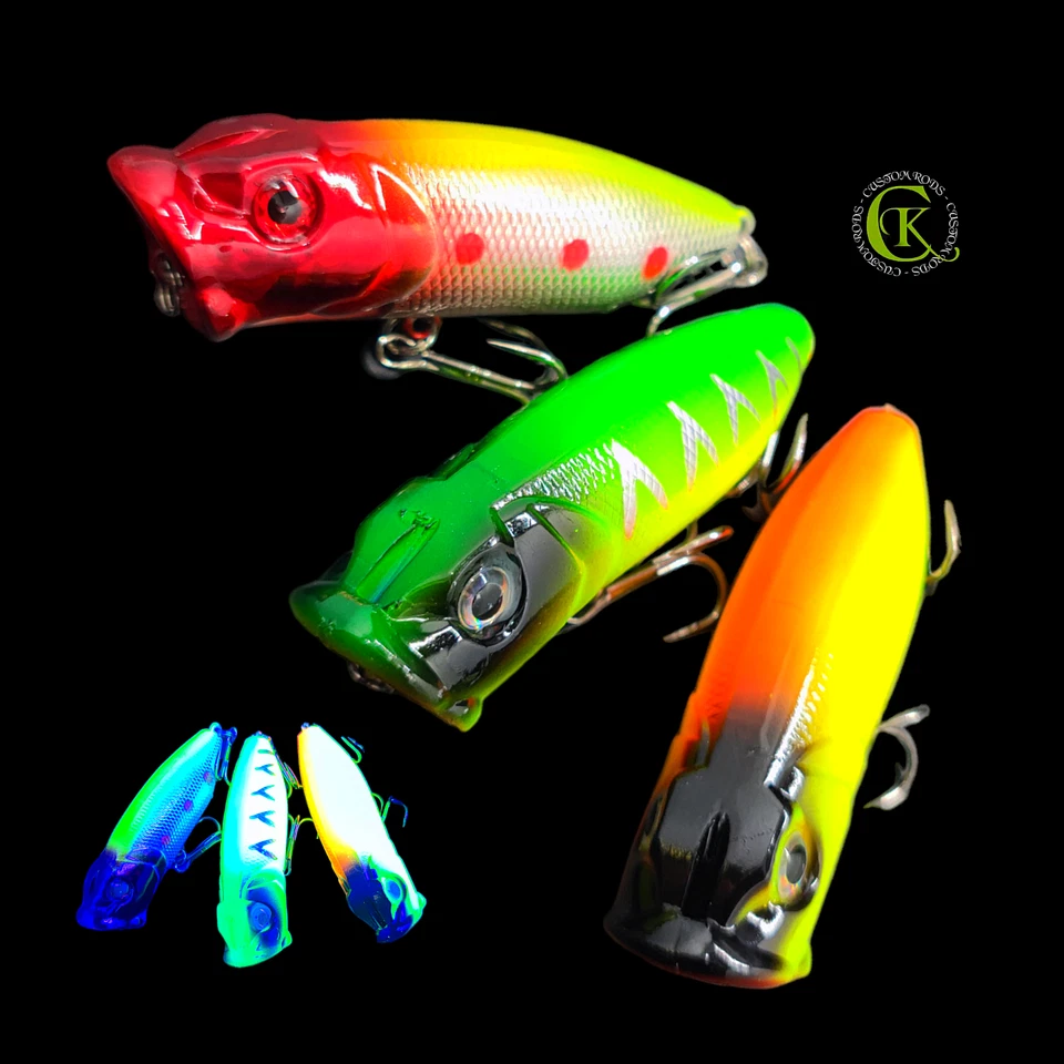 3x 7cm Popper UV Glider Topwater Jerkbait Hardbait Jerk Raubfisch Kunstköder NEW - Bild 1 von 1