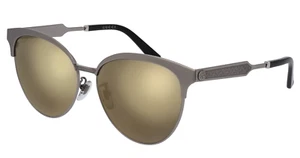 New GUCCI GG0074SK 005 58mm Ruthenium Ornate Mirror Gold Sunglasses Italy - Picture 1 of 2