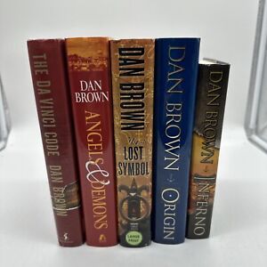 Lot of 5 Dan Brown Books Complete Set Series of Robert Langdon Da Vinci Code HC
