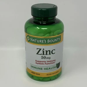 NATURE'S BOUNTY ZINC 50 mg 400 Tablets Supports Immune System Health Exp 08/26 - Picture 1 of 5
