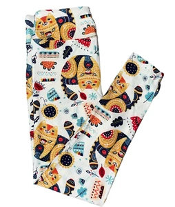 Girls S/M LuLaRoe ~ CATS, FLOWERS & LEAVES PATTERN ~ Leggings KIDS SIZES 2-8 - Picture 1 of 3