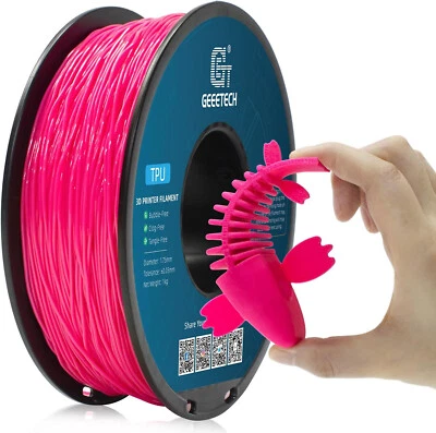 Geeetech TPU 3D Printer Filament 1kg 1.75mm Pink 95A High Elastic TPU Filaments - Image 1 of 4