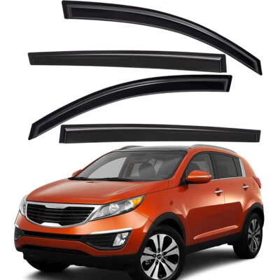 For Kia Sportage 2011-2016 4 Pcs Window Visor Vent Deflectors Rain Guards Shield - Изображение 1 из 4