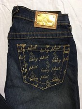 Baby Phat Impulse Jeans Juniors Size 3 Bootcut Distressed Stretch Blue Denim Nwt