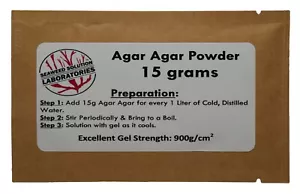Agar Agar Pulver - 15 Gramm - Laborqualität - USA Verkäufer!!! - Bild 1 von 4