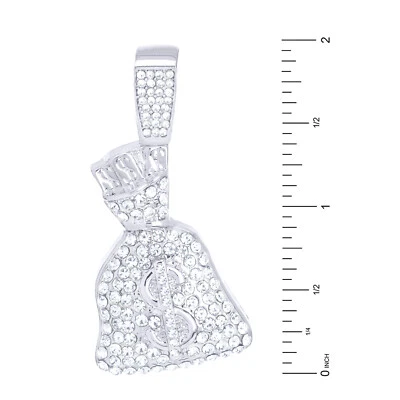 Collar colgante bolsa de dinero helado para hombre hip hop chapado en oro cadena 20" HC 1257 G Foto 1 de 2