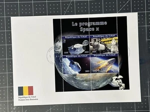 Chad 2021 Large FDC Space SpaceX Programme Elon Musk 4v - Picture 1 of 1