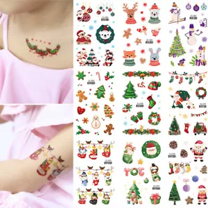 Weihnachten Cartoon Kinder Temporäre Tattoo Aufkleber Wasserdicht Body Art % - Bild 1 von 24