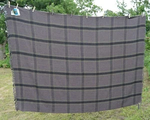 vtg Plaid Wool Blanket 63x84" - Picture 1 of 11