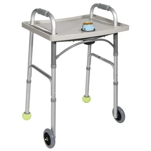 Bandeja para caminar Drive Medical 10124 con portavasos, gris - Imagen 1 de 2