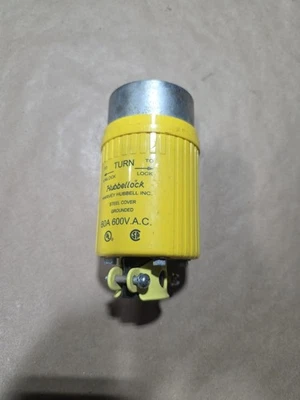 Hubbell HBL26419 60A 600V 3 Pole 4 Wire Power Plug - (works W/ Hbl26418) - Image 1 of 4