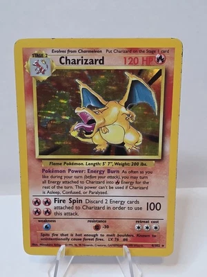 Charizard 4/102 Holo Rare 1999 WOTC Base Set Unlimited MP - Image 1 of 3
