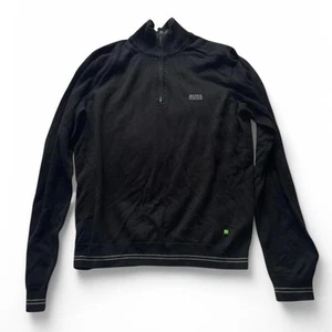 Hugo boss black half zip jumper Half Zip up White stripe on the bottom Size s - Picture 1 of 5