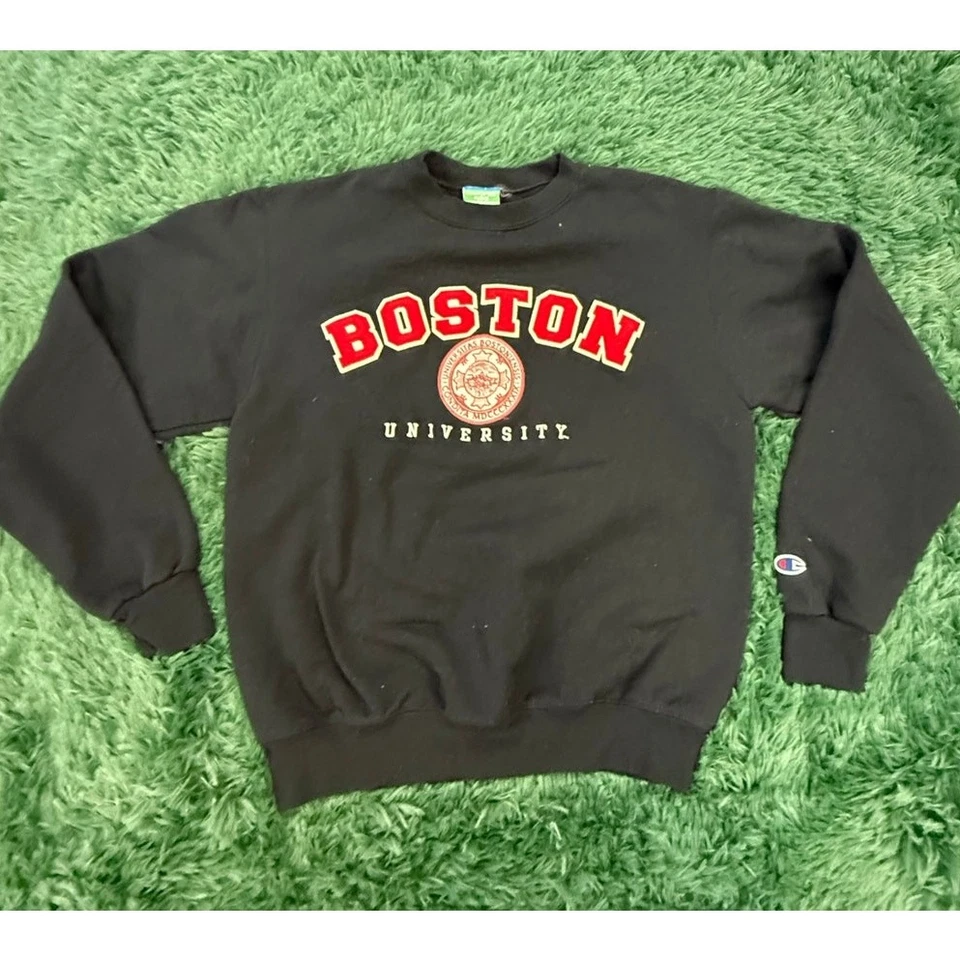 University of Boston Black | Red Pullover Sweatshirt Sz Small Y2K Unisex - Image 1 of 4