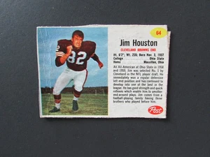 1962 Post Cereal Football Hand Cut Card #64 Jim Houston - Picture 1 of 4