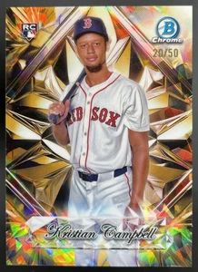 2025 Bowman Chrome Sapphire Kristian Campbell Selections SP Gold /50 RC Red Sox - Picture 1 of 2