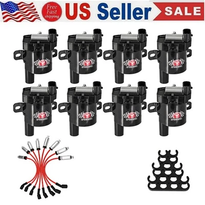 Bobina de ignição redonda pacote de vela de ignição para Chevy Silverado GMC LS1 LS3 4.8 5.3 6.0L - Imagem 1 de 4