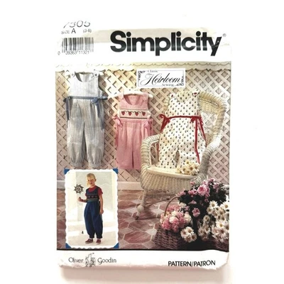 Simplicity Sewing Pattern 7305 Child’s Romper Two Lengths Sizes 3-8 Uncut - Image 1 of 4