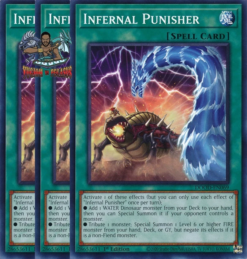 Yugioh! 3x Infernal Punisher DOOD-EN069 Common 1st Ed NM - Image 1 of 1