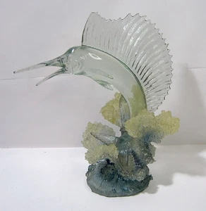 Vintage Acrylic Sailfish Statue Figurine Nautical Theme Cabin Decor - Bild 1 von 4