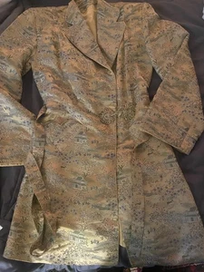 Vintage 40er/50er Jahre Gold Brokat Chinesische Seide Jacke - S - Bild 1 von 21