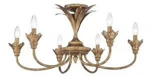 Lillianne 28.5 In. 6 Light Heirloom Gold Semi-Flush Mount - Picture 1 of 2