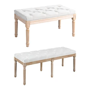 HOMCOM 32" End of Bed Bench, Upholstered Bedroom Bench - Picture 1 of 23