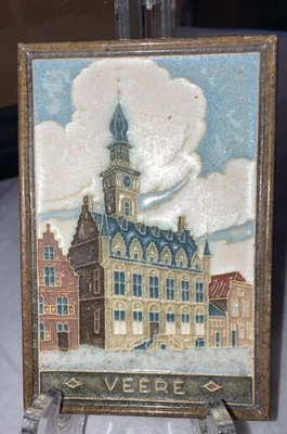 Antike Delfter Holland Kunstfliese Veere 4”x6” - Bild 1 von 3