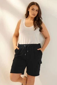 Yours Curve Womens Plus Size Cargo Jogger Short - Picture 1 of 8